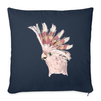 Parrot Cockatoo Punk Bird Gift - Sofa pillowcase 17,3'' x 17,3'' (45 x 45 cm) - navy - Front