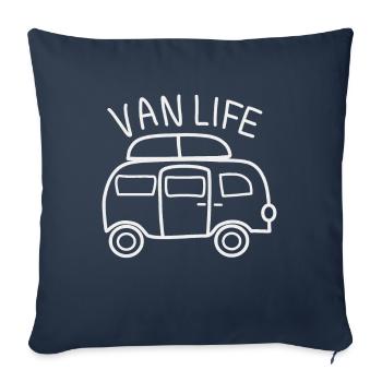 Freiheit und Abenteuer: Camping Leben - Sofakissenbezug 45 x 45 cm - Navy - Vorne