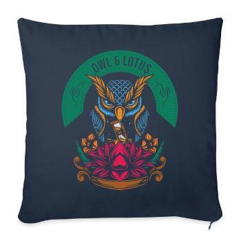 Lotus Owl Garden Gift - Sofa pillowcase 17,3'' x 17,3'' (45 x 45 cm) - navy - Front
