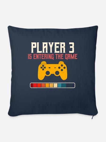 Player 3 Game - Sofakissenbezug 45 x 45 cm - Navy