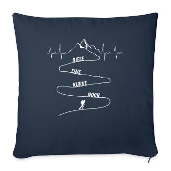 Wandern Heartbeat Kurven Geschenkidee Hiking - Sofakissenbezug 45 x 45 cm - Navy - Vorne