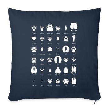 Animals of the forest footprint collection gift - Sofa pillowcase 17,3'' x 17,3'' (45 x 45 cm) - navy - Front