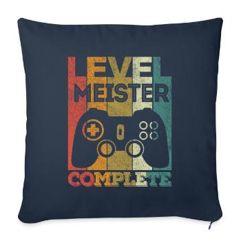 Meister Level Complete Ausbildung Abschluss 2021 - Sofakissenbezug 45 x 45 cm - Navy - Vorne