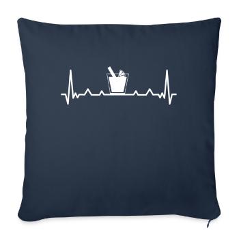 Negroni heartbeat Cocktail love longdrinks alcohol - Housse de coussin décorative 45 x 45 cm - bleu marine - Devant