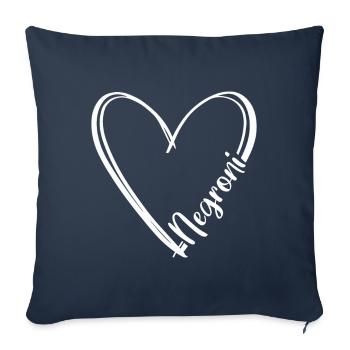 Negroni Cocktail love long drinks alcool d'été - Housse de coussin décorative 45 x 45 cm - bleu marine - Devant