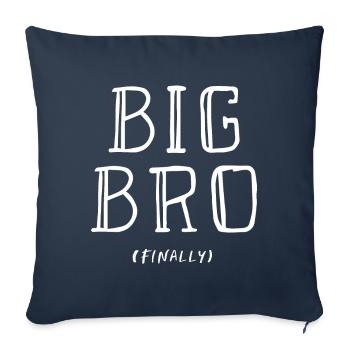 J'aurai enfin un cadeau grand frère grand frère - Housse de coussin décorative 45 x 45 cm - bleu marine - Devant