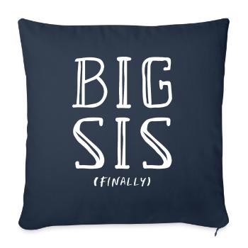 Je vais enfin être une idée cadeau de grande soeur - Housse de coussin décorative 45 x 45 cm - bleu marine - Devant