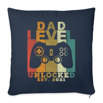 Dad level unlocked Pregnancy Announcement 2021 - Sofakissenbezug 45 x 45 cm - Navy - Vorne