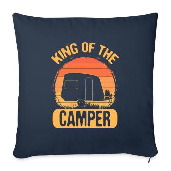 Camping Gift King of the Camper Gift - Sofa pillowcase 17,3'' x 17,3'' (45 x 45 cm) - navy - Front
