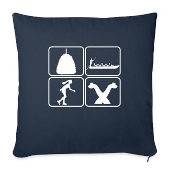 Spreewald patrie nature tour de la tradition pagaie - Housse de coussin décorative 45 x 45 cm - bleu marine - Devant