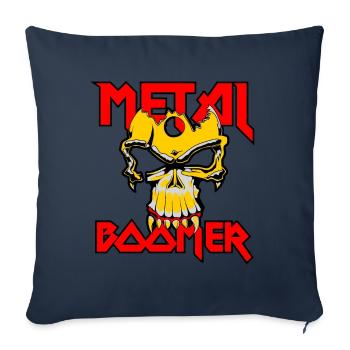Heavy Metal Boomer Skull and Bones - Sofa pillowcase 17,3'' x 17,3'' (45 x 45 cm) - navy - Front