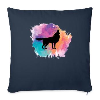 Wolf Dog Animal Wolves Pack Wilderness Forest Animals - Sofa pillowcase 17,3'' x 17,3'' (45 x 45 cm) - navy - Front