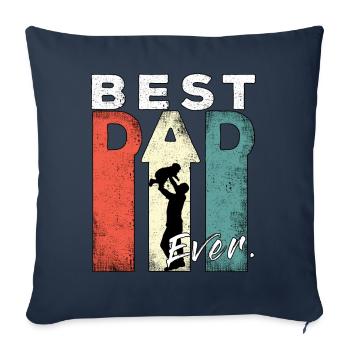 Meilleur papa Ever Retro Meilleur papa - Housse de coussin décorative 45 x 45 cm - bleu marine - Devant
