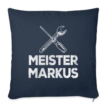 Meister Markus Auto KFZ-Mechaniker Handwerker - Sofakissenbezug 45 x 45 cm - Navy - Vorne