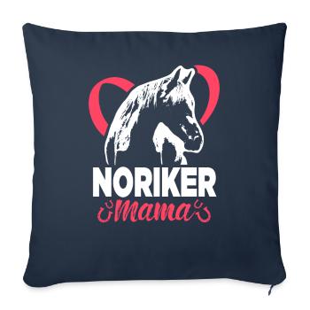 Noriker Mama Reiterin Dressurreiten Pferde Mädchen - Sofakissenbezug 45 x 45 cm - Navy - Vorne