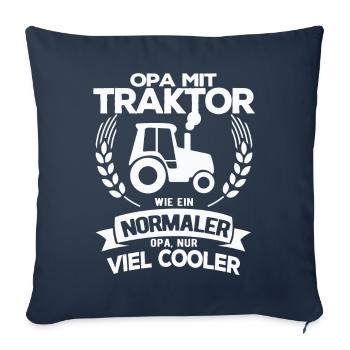 Opa Traktor Lustiger Landwirt Bauer Spruch - Sofakissenbezug 45 x 45 cm - Navy - Vorne