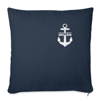 Opa Kapitän Opitän Motorboot Segeln Segelboot - Sofakissenbezug 45 x 45 cm - Navy - Vorne