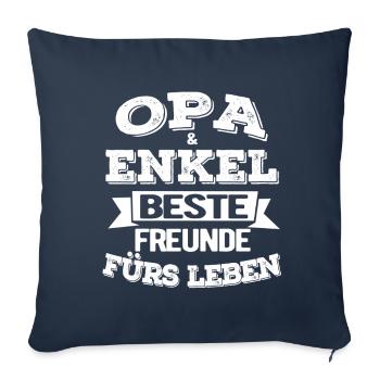 Opa und Enkel Beste Freunde Fürs Leben - Sofakissenbezug 45 x 45 cm - Navy - Vorne
