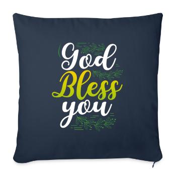 Don chrétien Que Dieu vous bénisse Don du christianisme - Housse de coussin décorative 45 x 45 cm - bleu marine - Devant