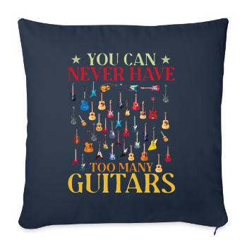 You can never have to many Guitars - Housse de coussin décorative 45 x 45 cm - bleu marine - Devant