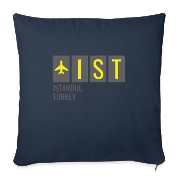 IST Istanbul Turkey Airport Code - Sofa pillowcase 17,3'' x 17,3'' (45 x 45 cm) - navy - Front