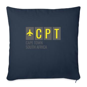 CPT Cape Town South Africa Airport Code - Sofa pillowcase 17,3'' x 17,3'' (45 x 45 cm) - navy - Front