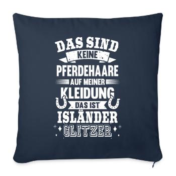 Isländer Glitzer Pferdehaare Pferd Reiter Geschenk - Sofakissenbezug 45 x 45 cm - Navy - Vorne