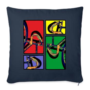 Comic Strips Road Bike Keirin - Cycling - Sofa pillowcase 17,3'' x 17,3'' (45 x 45 cm) - navy - Front
