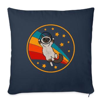 Burmese Birman Cat Space Cat - Sofa pillowcase 17,3'' x 17,3'' (45 x 45 cm) - navy - Front