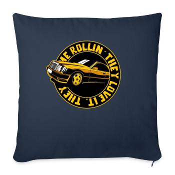 Vous me voyez rouler, dans ma voiture - Housse de coussin décorative 45 x 45 cm - bleu marine - Devant