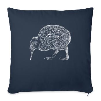 un oiseau kiwi - Housse de coussin décorative 45 x 45 cm - bleu marine - Devant