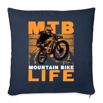 MTB Mountain Bike Life - Sofakissenbezug 45 x 45 cm - Navy - Vorne