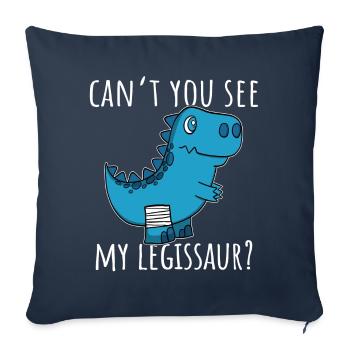 Dinosaure Jambe cassée Bonne récupération Garçons - Housse de coussin décorative 45 x 45 cm - bleu marine - Devant