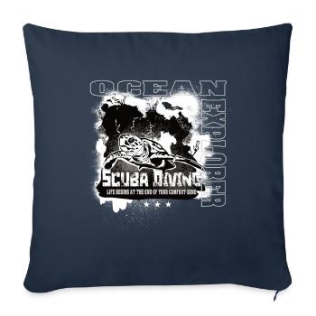 Ocean Explorer Plongée sous-marine Turtle Reef - Housse de coussin décorative 45 x 45 cm - bleu marine - Devant