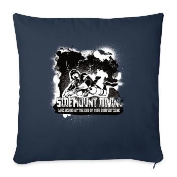 Sidemount Diving Reef End of the Comfort Zone - Sofakissenbezug 45 x 45 cm - Navy - Vorne