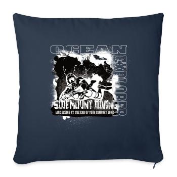 Ocean Explorer Scuba Diving Sidemount Diving Reef - Sofakissenbezug 45 x 45 cm - Navy - Vorne