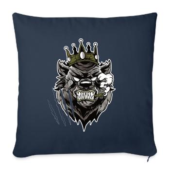 Bear King, Bear King Gift - Housse de coussin décorative 45 x 45 cm - bleu marine - Devant