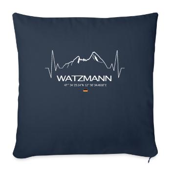 Watzmann Mountain Heartbeat ECG Frequency Pulse - Sofa pillowcase 17,3'' x 17,3'' (45 x 45 cm) - navy - Front