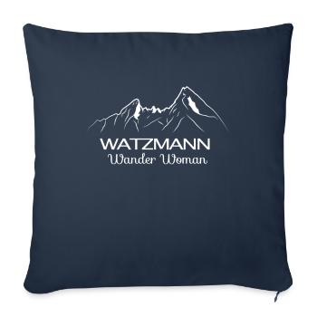 Montagne Watzmann Cœur des Alpes Wander Woman - Housse de coussin décorative 45 x 45 cm - bleu marine - Devant