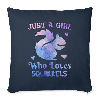 Just a Girl who loves wolves pink purple tie dye - Sofa pillowcase 17,3'' x 17,3'' (45 x 45 cm) - navy - Front