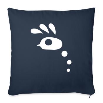 Drôle de squelette de tête de poulet avec des fleurs - Housse de coussin décorative 45 x 45 cm - bleu marine - Devant