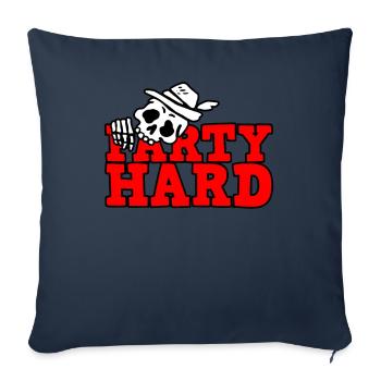 Anniversaire avec alcool et bière - Party Hard - Housse de coussin décorative 45 x 45 cm - bleu marine - Devant
