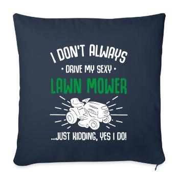 Drôle tondeuse à gazon Tonnage de pelouse Entretien de pelouse - Housse de coussin décorative 45 x 45 cm - bleu marine - Devant