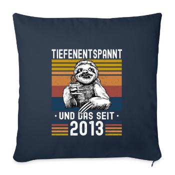 Faultier Geburtstag 2013 Geboren Jahrgang 2013 - Sofakissenbezug 45 x 45 cm - Navy - Vorne