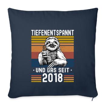 Faultier Geburtstag 2018 Geboren Jahrgang 2018 - Sofakissenbezug 45 x 45 cm - Navy - Vorne