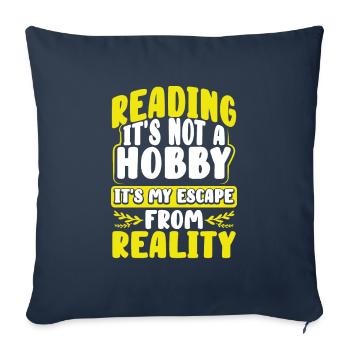 Livre Amoureux Cadeau Cadeau Lecture Pas Hobby Escape - Housse de coussin décorative 45 x 45 cm - bleu marine - Devant