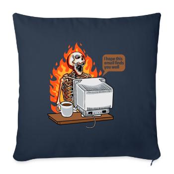 Gesättigter Kaffee bei der Arbeit Neue E-Mail - Sofakissenbezug 45 x 45 cm - Navy - Vorne