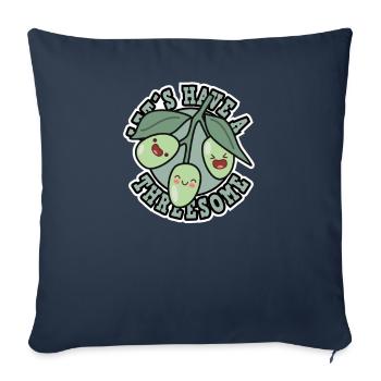 Faisons un trio avec des fruits d’olive - Housse de coussin décorative 45 x 45 cm - bleu marine - Devant