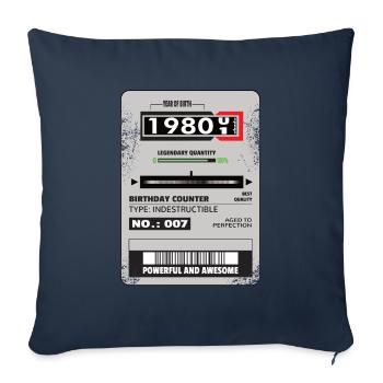 Three-phase meter birthday 1980 gift - Sofa pillowcase 17,3'' x 17,3'' (45 x 45 cm) - navy - Front
