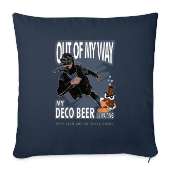 Plongée déco bière à l'écart cadeau - Housse de coussin décorative 45 x 45 cm - bleu marine - Devant